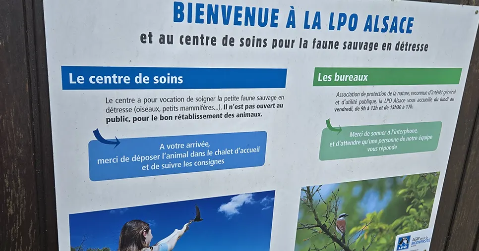 Bienvenue à la LPO Alsace et au centre de soins pour la faune sauvage en détresse. soutien de Kartal Propreté, entreprise de nettoyage écologique à Strasbourg.